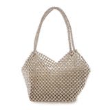 シルバー | カシュカシュ cachecache / ビーズハート手提げバッグ | UNBILLION