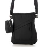 ブラック | カシュカシュ cachecache ミニポーチ付きギャザーショルダーナイロンバッ… | UNBILLION