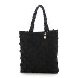 ブラック | カシュカシュ cachecache / 3Dフラワー刺繍トート | UNBILLION