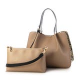 パイソン | カシュカシュ / フェイクレザーショルダーバッグ付スクエアトート | UNBILLION