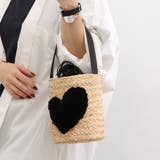 cachecache / ハート付ラフィアバケットトート カゴバッグ | UNBILLION | 詳細画像3 