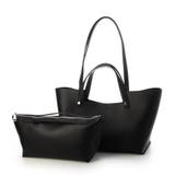 ブラック | カシュカシュ cachecache / ポーチ付横長2ハンドルトート | UNBILLION