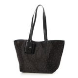 ブラック | カシュカシュ cachecache チュールメッシュヒョウ柄プリントトートＬ | UNBILLION