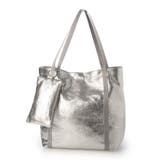 シルバー | カシュカシュ cachecache / ポーチ付グリッタートートバッグ | UNBILLION