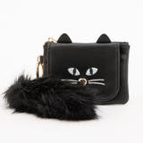 ブラック | カシュカシュ cachecache しっぽチャーム付ねこモチーフミニウォレット | UNBILLION