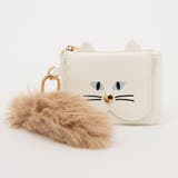 ホワイト | カシュカシュ cachecache しっぽチャーム付ねこモチーフミニウォレット | UNBILLION
