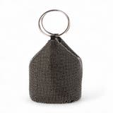 ブラック | カシュカシュ cachecache / リングハンドル巾着パーティバッグ | UNBILLION