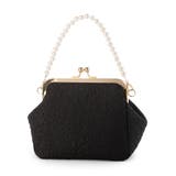 ブラック | カシュカシュ / 2wayパールハンドル付きがま口パーティバッグ | UNBILLION