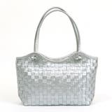 シルバー | 【訳あり商品】 牛革レザーメッシュトートL | UNBILLION