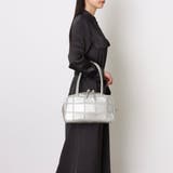 シルバー | ピークスピーク / 牛革パッチワーク横長ボストン | UNBILLION