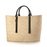 ブラック | ペルケ perche / 牛革付属椰子かごマルシェバッグ | UNBILLION