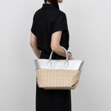 シルバー | ペルケ perche / 雑材風×牛革付属トートバッグ | UNBILLION
