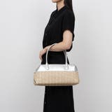 シルバー | ペルケ perche / 雑材風×牛革付属横長ボストン | UNBILLION