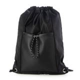 ブラック | ペルケ perche / ナイロン×牛革ドローコード2wayナップサック | UNBILLION