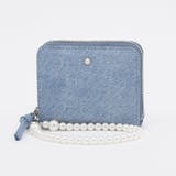 ライトブルー | ペルケ perche / パール調ストラップ・ジャバラカードウォレット | UNBILLION