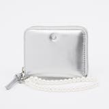 シルバー | ペルケ perche / パール調ストラップ・ジャバラカードウォレット | UNBILLION