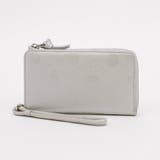 シルバー | ペルケ perche / ドット型押しL字ロングストラップウォレット | UNBILLION