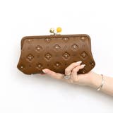 キャメル | ペルケ perche / サクラ・スタッズ・アクリル玉がま口長財布 | UNBILLION