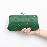 グリーン | ペルケ perche / サクラ・スタッズ・アクリル玉がま口長財布 | UNBILLION