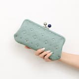 サックスブルー | ペルケ perche / サクラ・スタッズ・アクリル玉がま口長財布 | UNBILLION