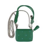 グリーン | ペルケ perche / ドット刺繍ジャバラチャームウォレットショルダー | UNBILLION