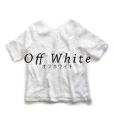 オフホワイト | フラワーレース VネックTシャツ | e-zakkamania stores
