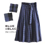 ブルー×ブラック | MIMIMEMETE（ミミメメット）：チェック＆チェック プリーツスカート | e-zakkamania stores