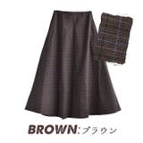 ブラウン | グレンチェック フレアスカート | e-zakkamania stores