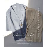 リネン混 半袖テーラードジャケット | e-zakkamania stores | 詳細画像3 