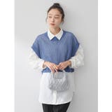 ブルー | SET2点メッシュベスト+シャツ | earth music&ecology