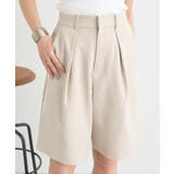ベージュ | タックハーフパンツ | earth music&ecology 