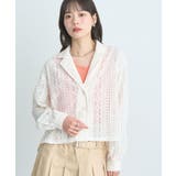 スパンコールレースショートシャツ | earth music&ecology | 詳細画像1