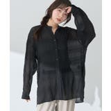 ブラック | マジョリカプリーツレギュラーシャツ | earth music&ecology 