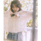 クロシェ風Vネックカーディガン | earth music&ecology | 詳細画像6