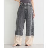 ブラック | 裾レースデニムパンツ | earth music&ecology 