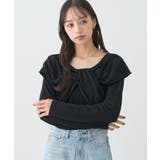 ブラック | リボンライクドレーププルオーバー | earth music&ecology 