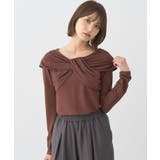 ブラウン | リボンライクドレーププルオーバー | earth music&ecology 