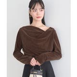 ブラウン | シアーベロアドレープネックプルオーバー | earth music&ecology 