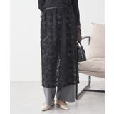 ブラック | モールレースラップスカート | earth music&ecology 