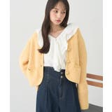 【WEB限定】ゴールド釦ショートニットカーディガン | earth music&ecology  | 詳細画像1 