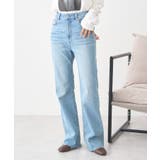 セルフカットストレッチフレアデニムパンツ | earth music&ecology | 詳細画像1