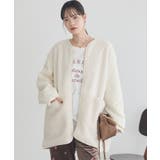 アイボリー | ボアキルトミドルコート | earth music&ecology