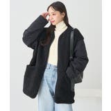 ブラック | ボアキルトミドルコート | earth music&ecology