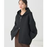 ブラック | ダンボールニットフーディーブルゾン | earth music&ecology