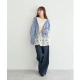 ベロアフーディージップニットカーディガン | earth music&ecology  | 詳細画像7 