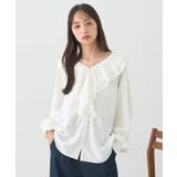 ラッフルカラーブラウス | earth music&ecology | 詳細画像2