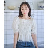 フラワー刺繍シャーリングプルオーバー | earth music&ecology | 詳細画像9