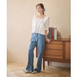 パフスリーブコットンフリルブラウス | earth music&ecology | 詳細画像19