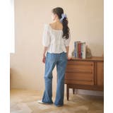 パフスリーブコットンフリルブラウス | earth music&ecology | 詳細画像20