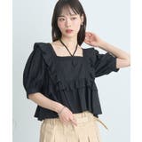 パフスリーブコットンフリルブラウス | earth music&ecology | 詳細画像7